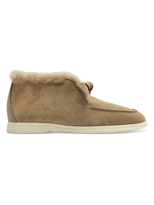 Clarita Suede &amp; Shearling Slip-On Booties