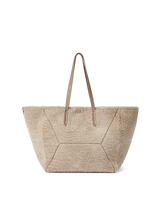 Duo Bag in Curly Shearling with Monili