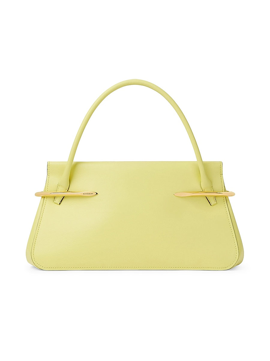 Medium Pinch Top Handle Bag in Leather