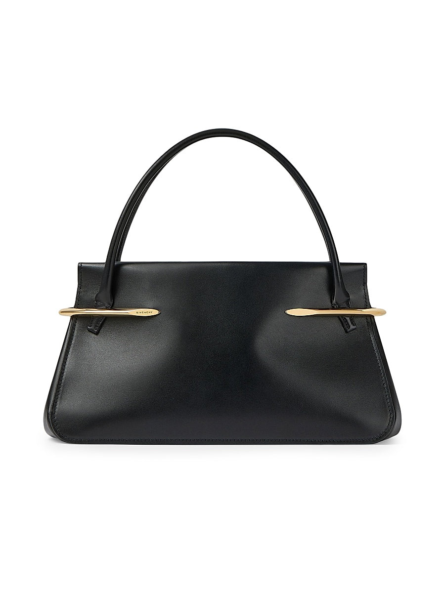 Medium Pinch Top Handle Bag in Leather