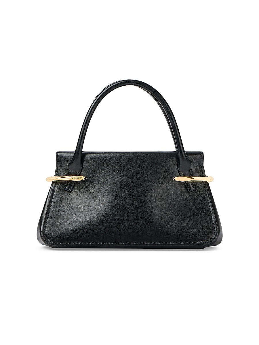 Mini Pinch Top Handle Bag in Leather