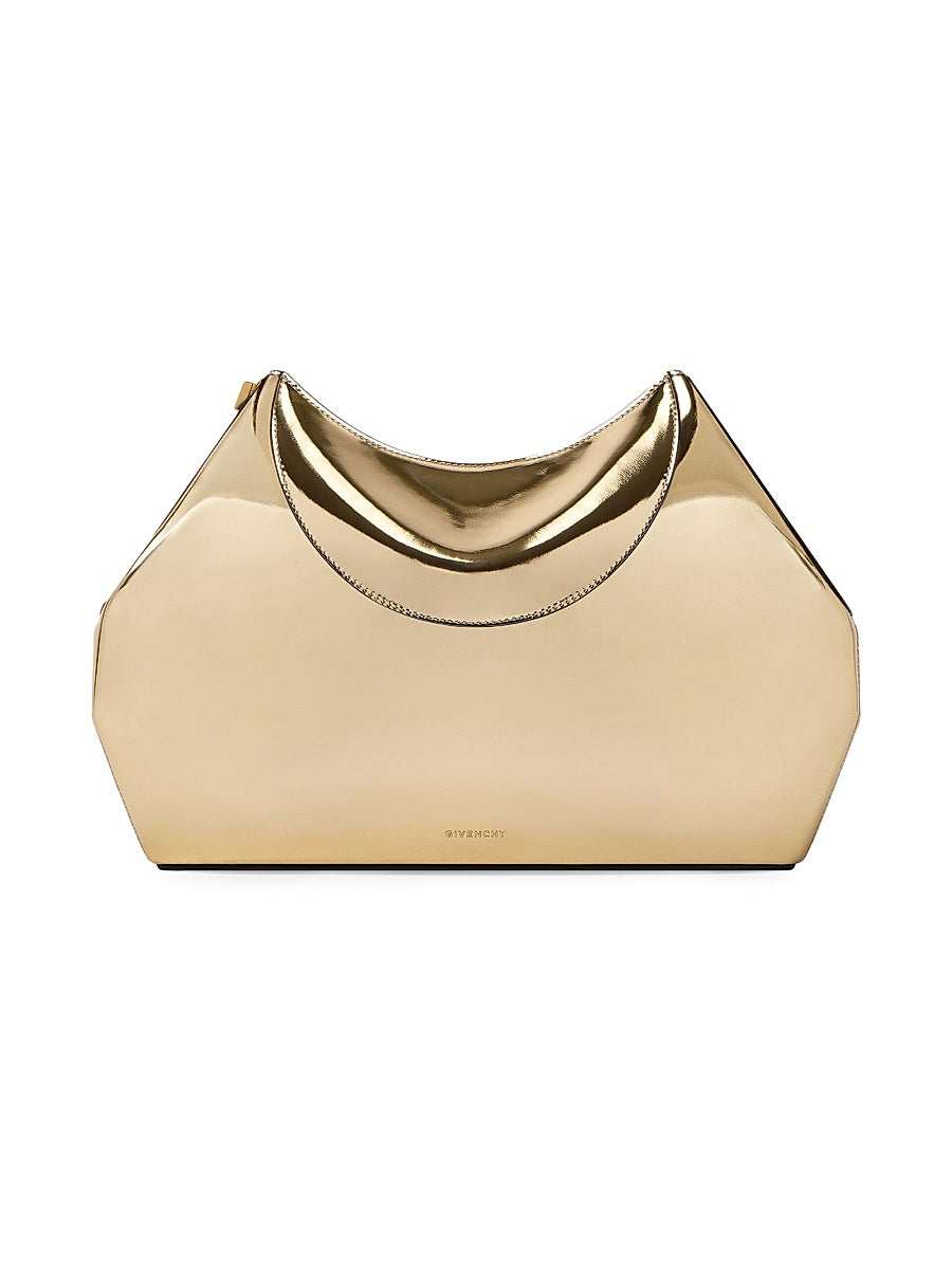 Facet Clutch in Mirror Effect Leather