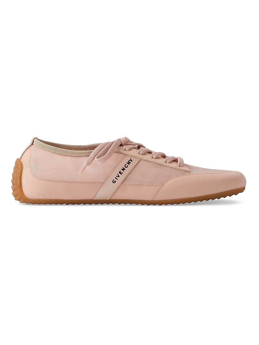 Slim Sneakers in Transparent Mesh and Leather