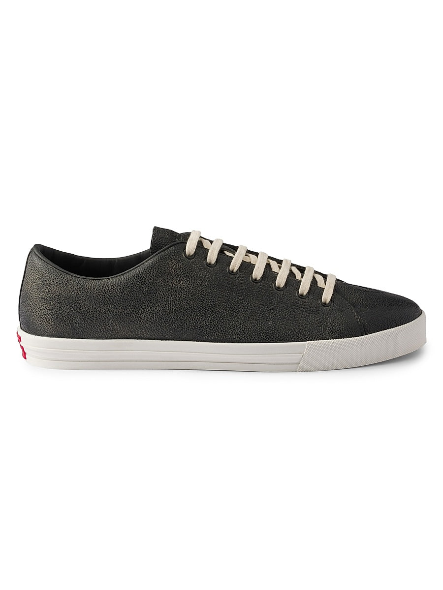 Aged-Effect Leather Sneakers
