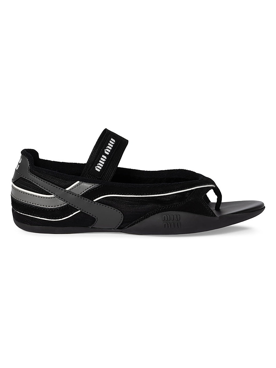 Gymnasium Technical Fabric Thong Ballerinas