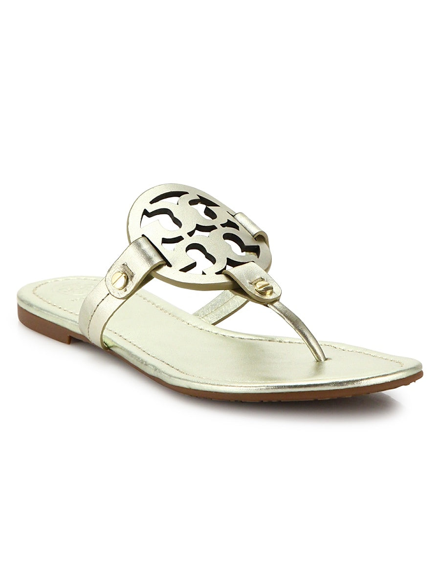 Miller Metallic Leather Thong Sandals