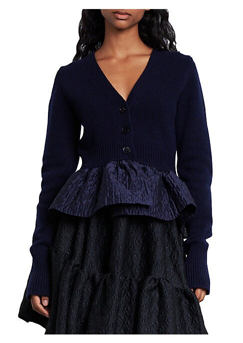 Peplum V-Neck Cardigan