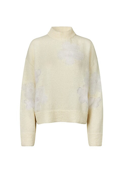 Floral Cozy Turtleneck Sweater