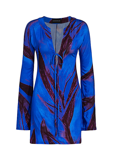 Abstract Tie-Front Dress