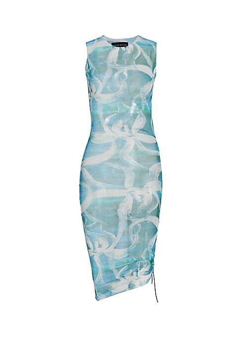 Abstract Mesh Mini-Dress