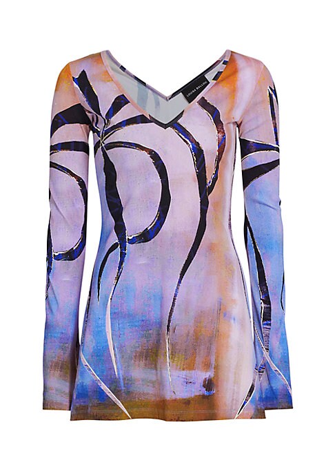 Tropical Ruched Midi Dress