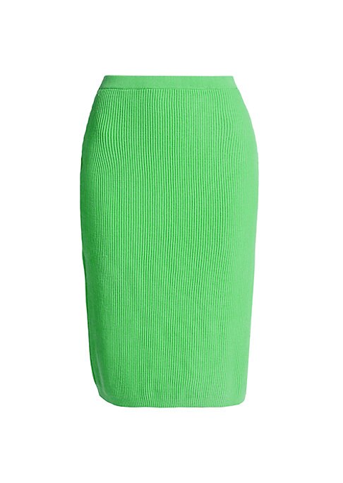 Knee-Length Ribbed Skirt