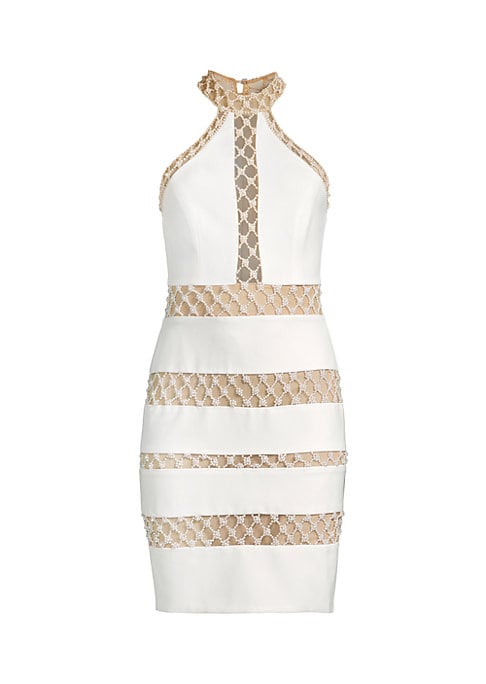 Pearl-Embellished Tulle Dress