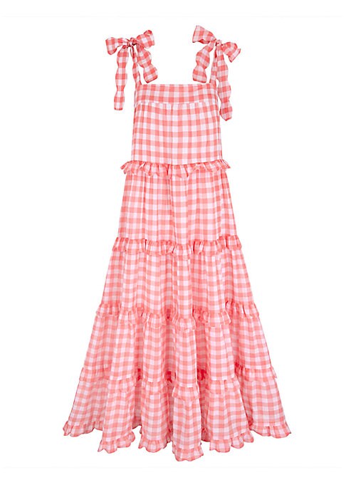 Ruffled Apricot Midi Dress