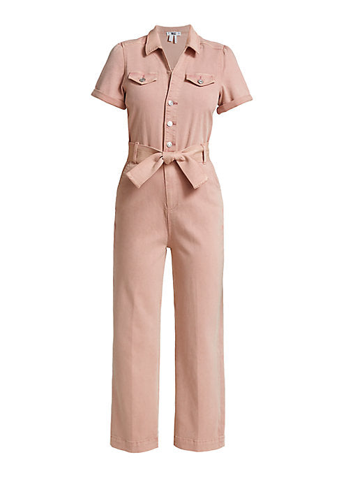 Chic Cotton Belted Jumpsuit