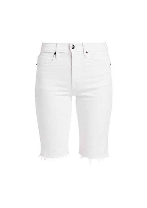 Raw Edge Stretch Bermuda Shorts