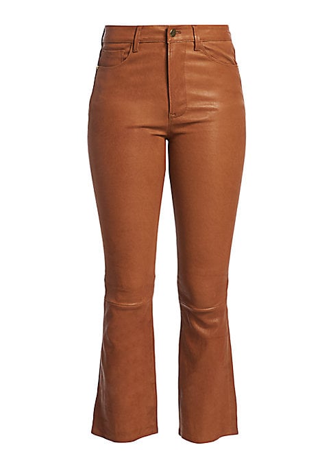 Chic Leather Flare Trousers