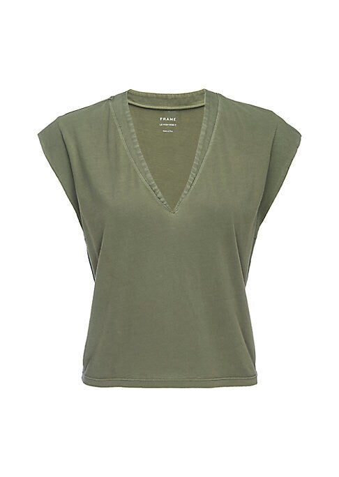 V-Neck Linen Muscle Top