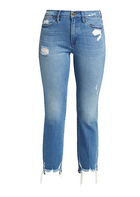 Relaxed Distress Straight Jeans