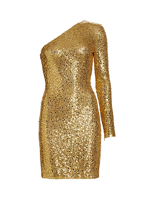 Shimmering Asymmetric Minidress