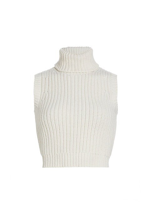 Cropped Cashmere Turtleneck Top