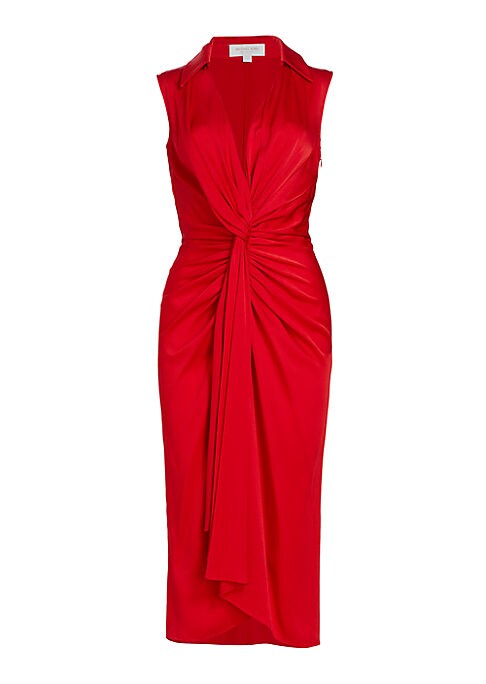 Elegant Draped Midi Dress
