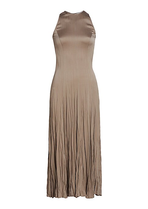 Elegant Satin Pleat Dress