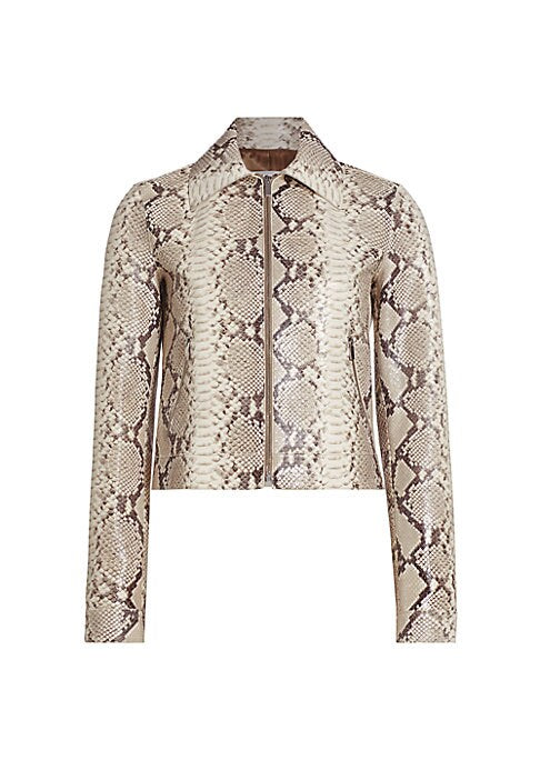 Luxury Snakeskin Leather Jacket