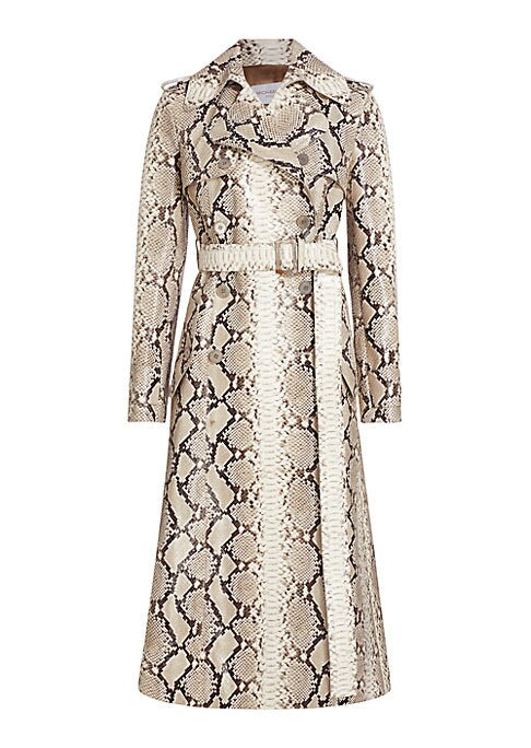 Faux Snakeskin Trench Coat