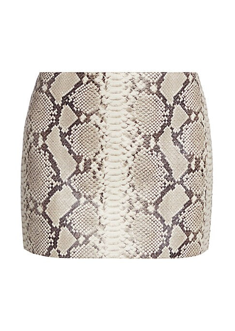 Faux Snakeskin Miniskirt