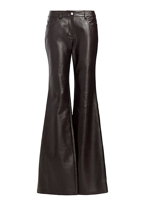 Pebbled Leather Flare Pants
