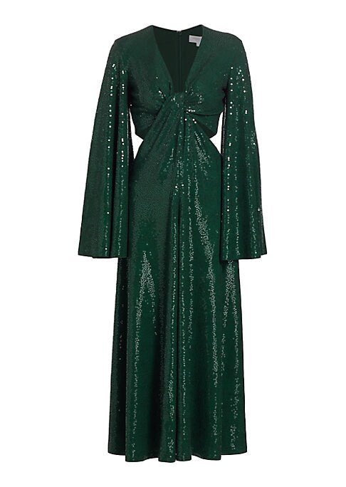 Shimmering Cut-Out Midi Dress