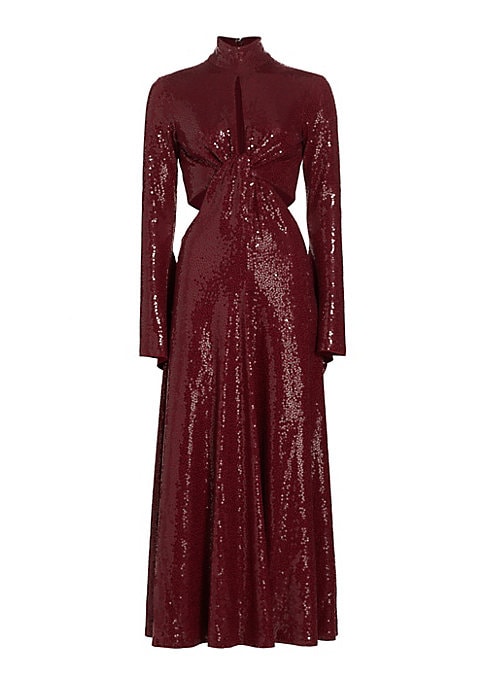 Glimmering Cut-Out Evening Gown