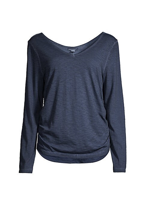 Cozy Ruched V-Neck Top