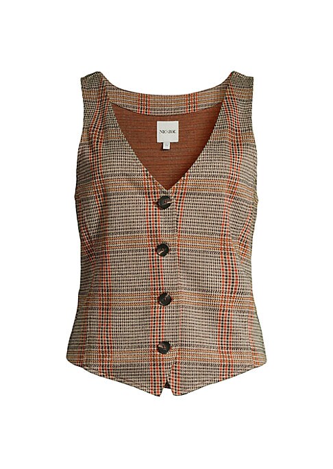 Polished Plaid Knit Vest