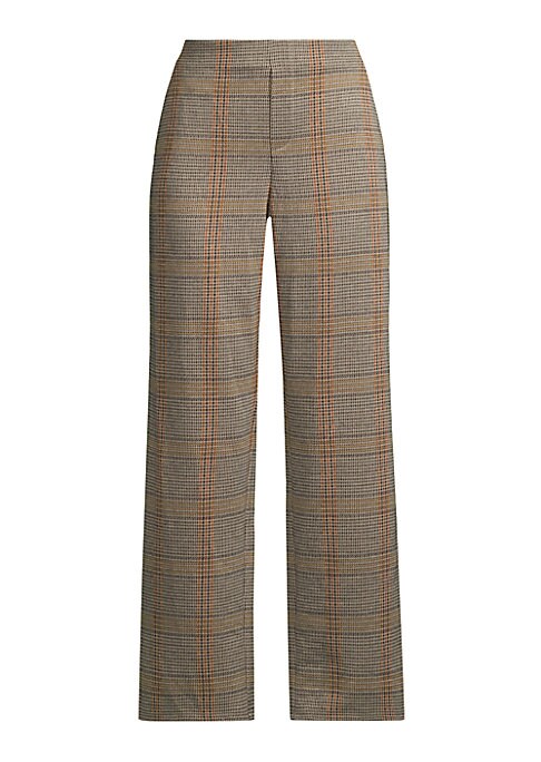 Tailored Plaid Bootcut Trousers