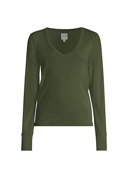 Cozy Cuffed V-Neck Top