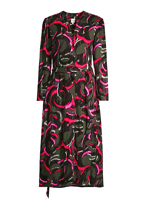 Abstract V-Neck Shirtdress