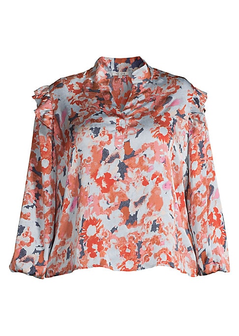 Floral Ruffle Satin Top