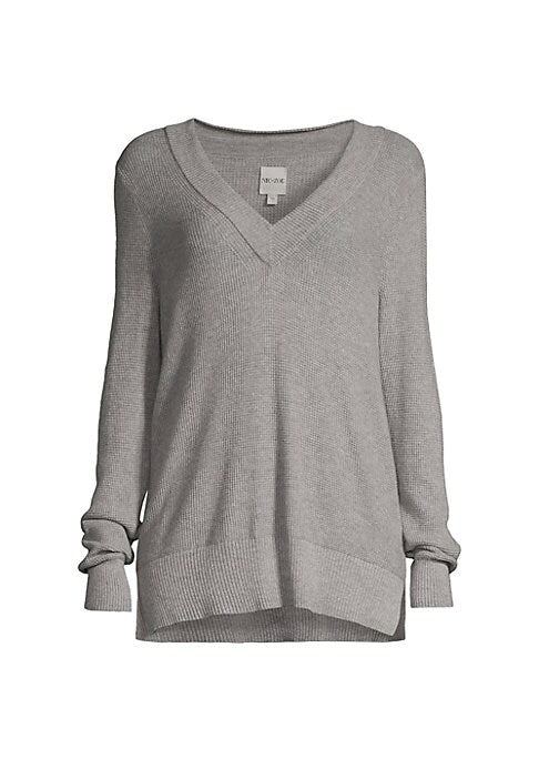 Textured V-Neck Knit Sweater