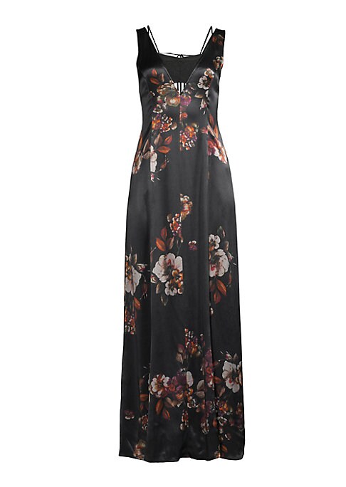 Floral Satin Elegance Dress