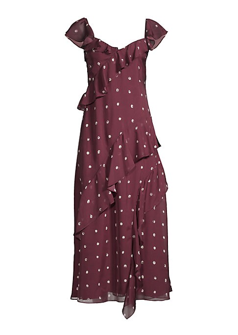 Dotted Ruffle Chiffon Dress