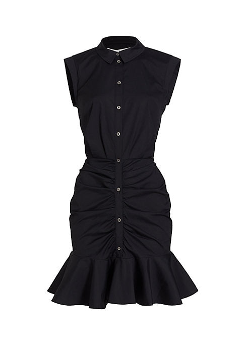 Flirty Ruched Shirt Dress