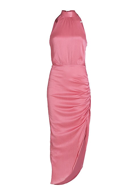 Silk Satin Ruched Dress