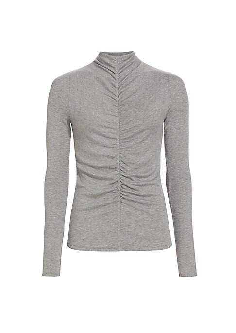 Ruched Turtleneck Pullover