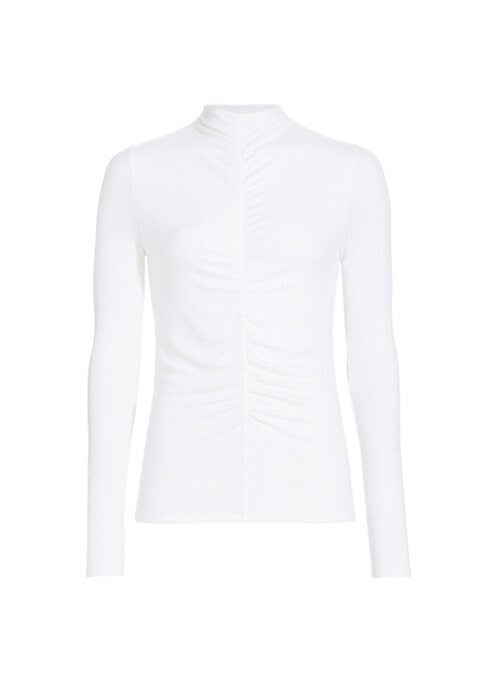 Ruched Turtleneck Pullover