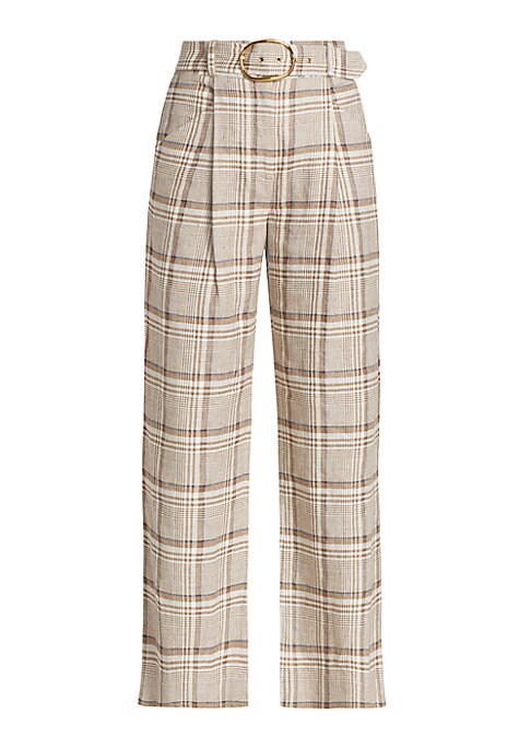 Plaid Flare Trousers