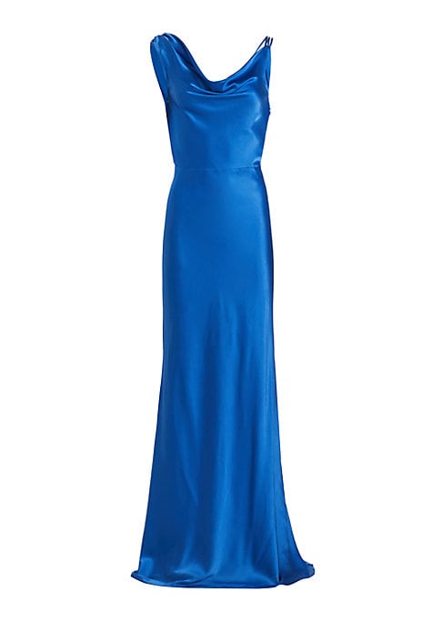 Elegant Satin Cowl Gown