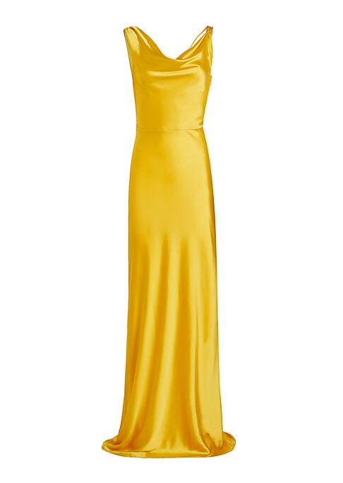 Elegant Satin Cowl Gown