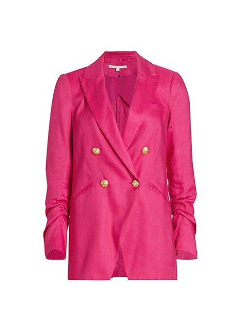 Luxe Linen Double-Breasted Jacket
